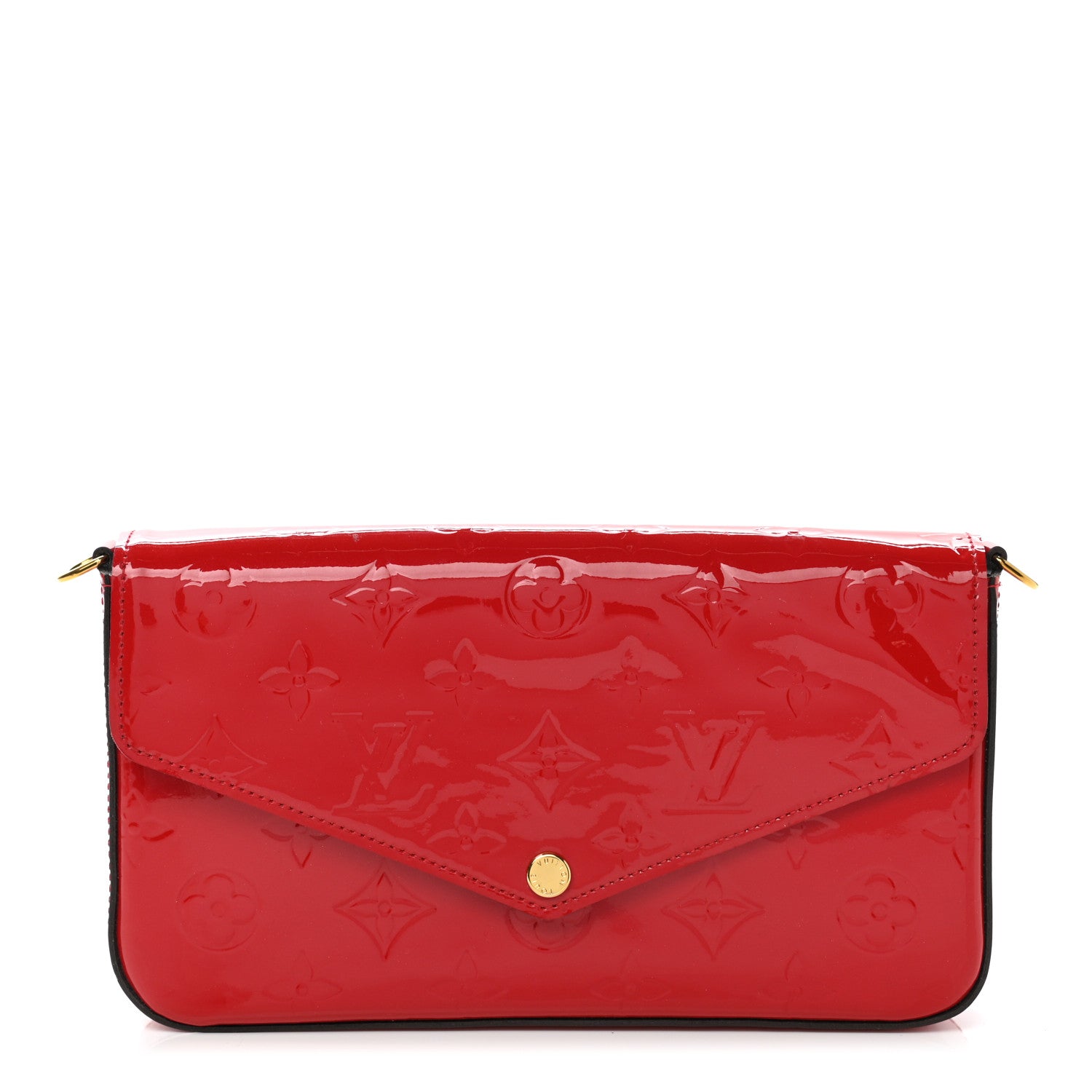 Louis Vuitton Vernis Felicie Pochette Chain Wallet Cherry 1 of 9