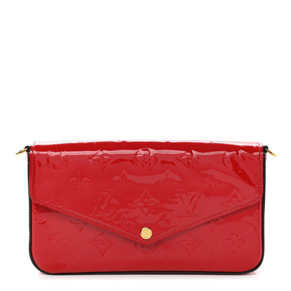 Louis Vuitton Vernis Felicie Pochette Chain Wallet Cherry 1 of 9