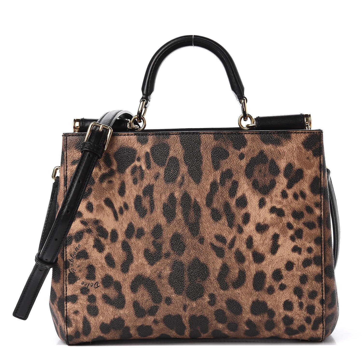 Dolce & Gabbana Dauphine Leopard Print Medium Miss Sicily Shopper Tote Naturale 1 of 12