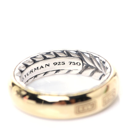 David Yurman Sterling Silver 18K Yellow Gold 6mm Streamline Band Ring 60 9 5 of 5