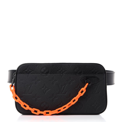 Louis Vuitton Taurillon Monogram Uniformes Solar Ray Soft Pochette Volga Belt Bag Black 1 of 10