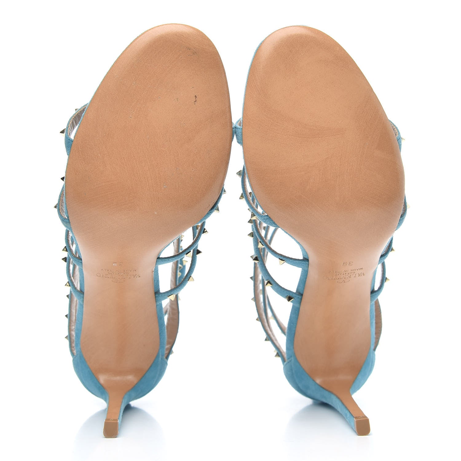 Valentino Garavani Suede Lovestud Caged 90mm Sandals 39 Cerulean 5 of 7