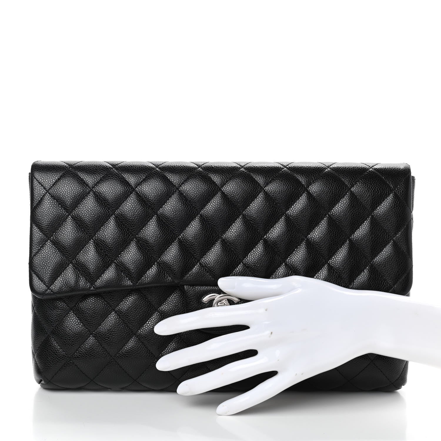 Chanel Caviar Quilted Flap Clutch Black 2 of 8