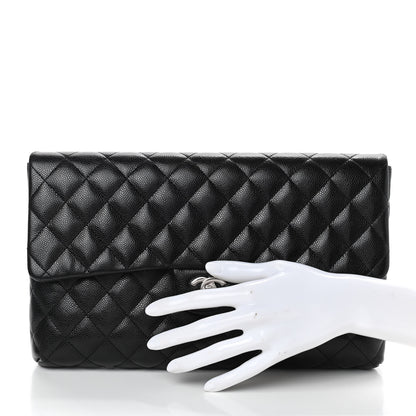 Chanel Caviar Quilted Flap Clutch Black 2 of 8
