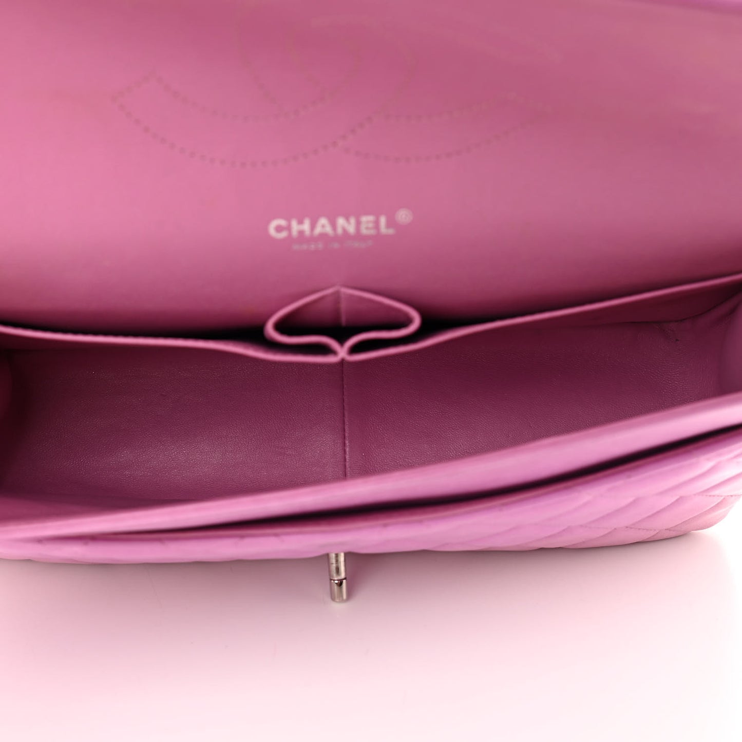 Lambskin Quilted Jumbo Double Flap Light Purple