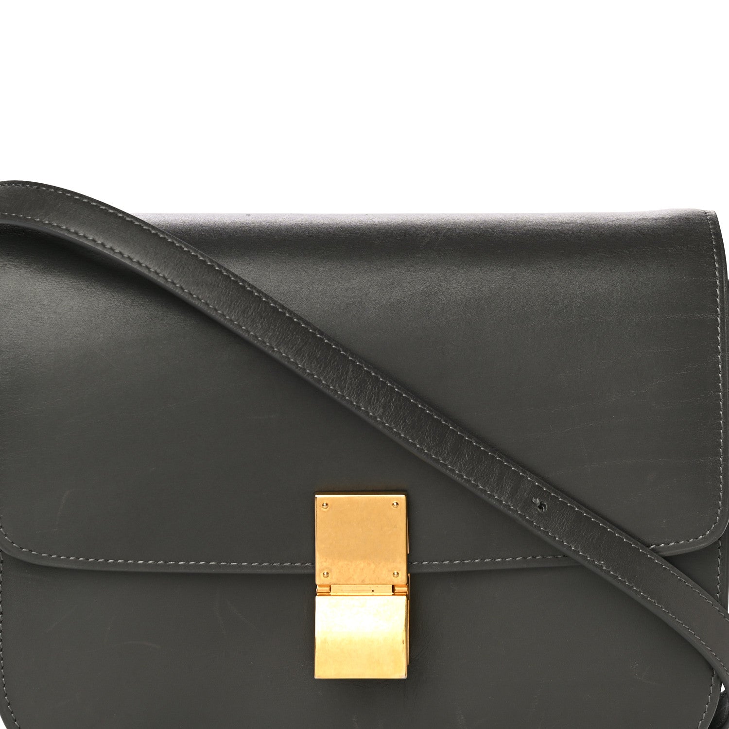 Celine Box Calfskin Medium Classic Box Flap Bag Grey 36 of 36