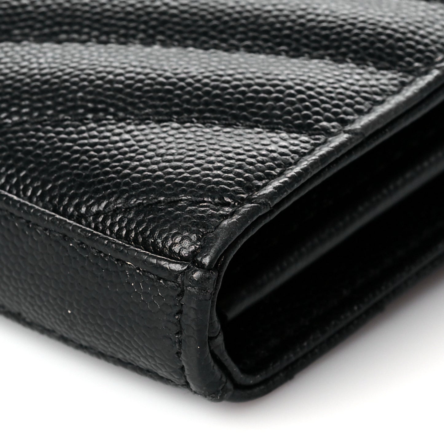 Grain De Poudre Matelasse Chevron Monogram Chain Wallet Black
