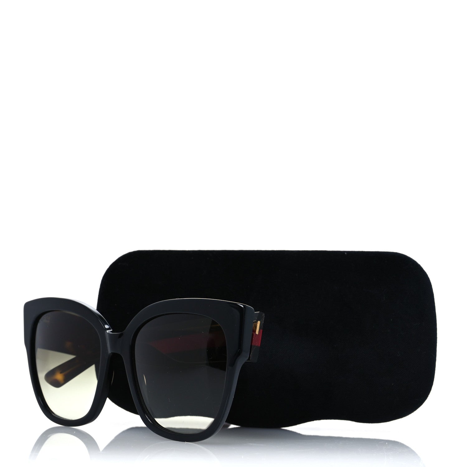 Gucci Acetate Square Frame Web Sunglasses GG0059S Black Tortoise 8 of 8