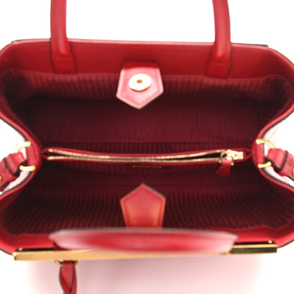 Fendi Vitello Elite Flamingo Petite 2Jours Tote Mattone 5 of 9
