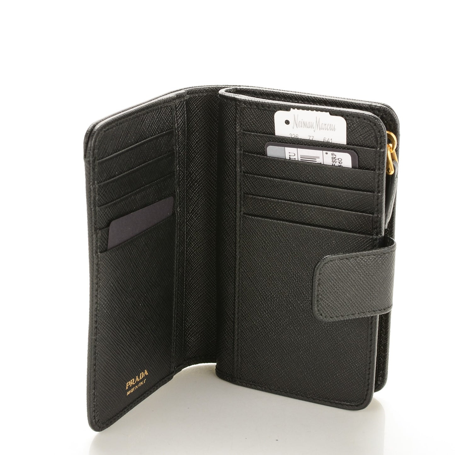 Saffiano Metal Compact Wallet Black