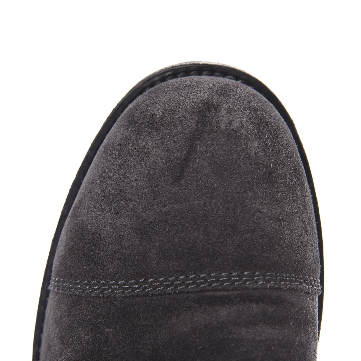 Suede Quilted CC Tall Lace Up Combat Boots 40.5 Grey