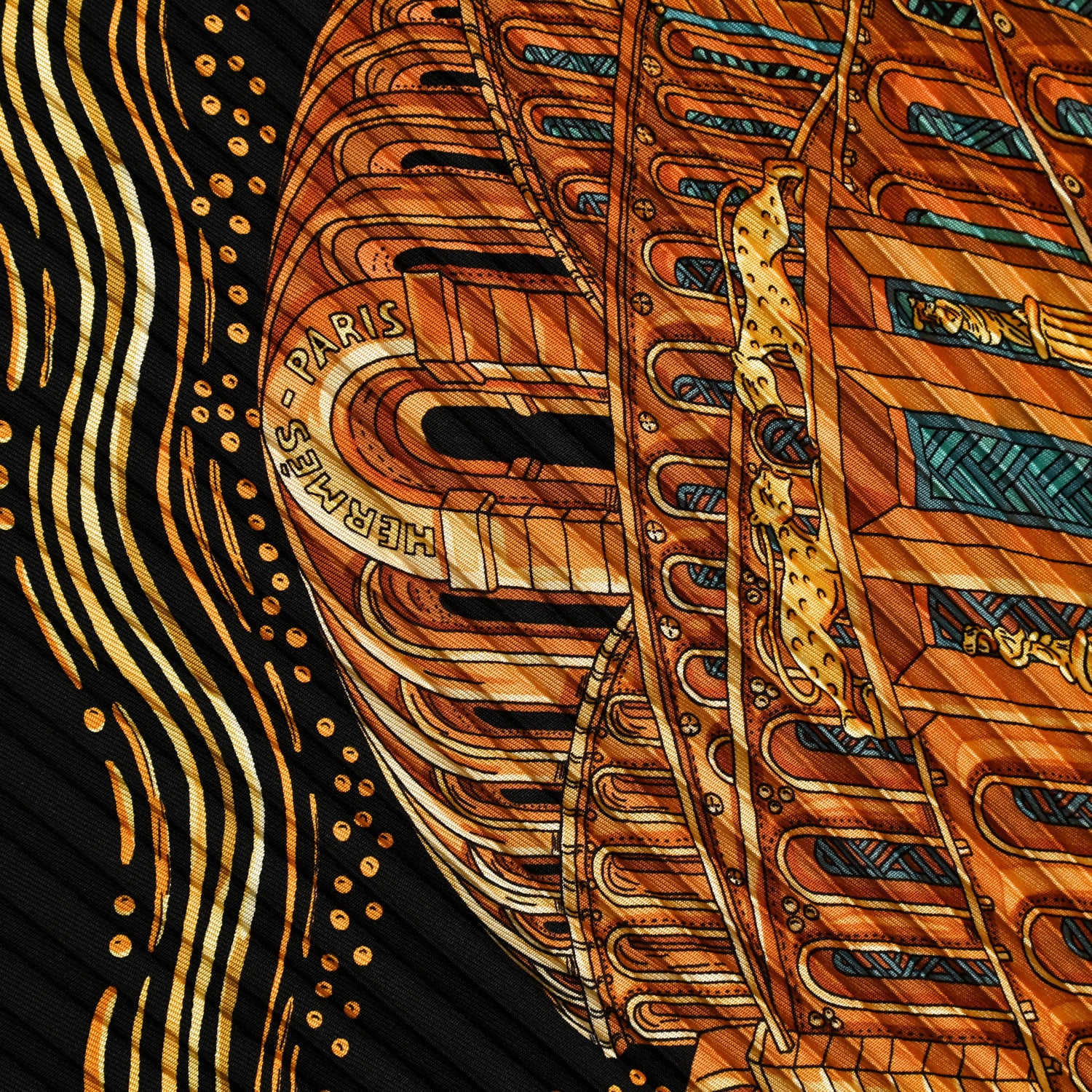 Hermes Silk Plisse Les Rivieres de Babel Scarf 90 3 of 5