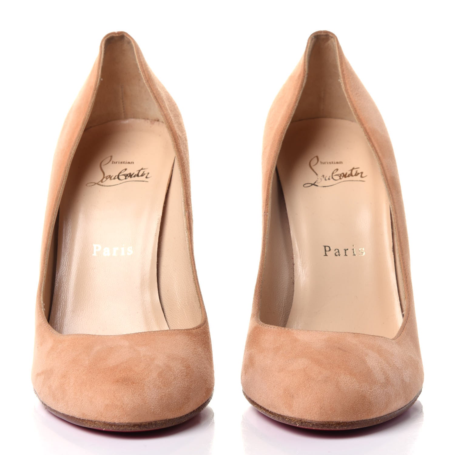 Christian Louboutin Veau Velours Ron Ron 100 Pumps 40 Camel 2 of 12