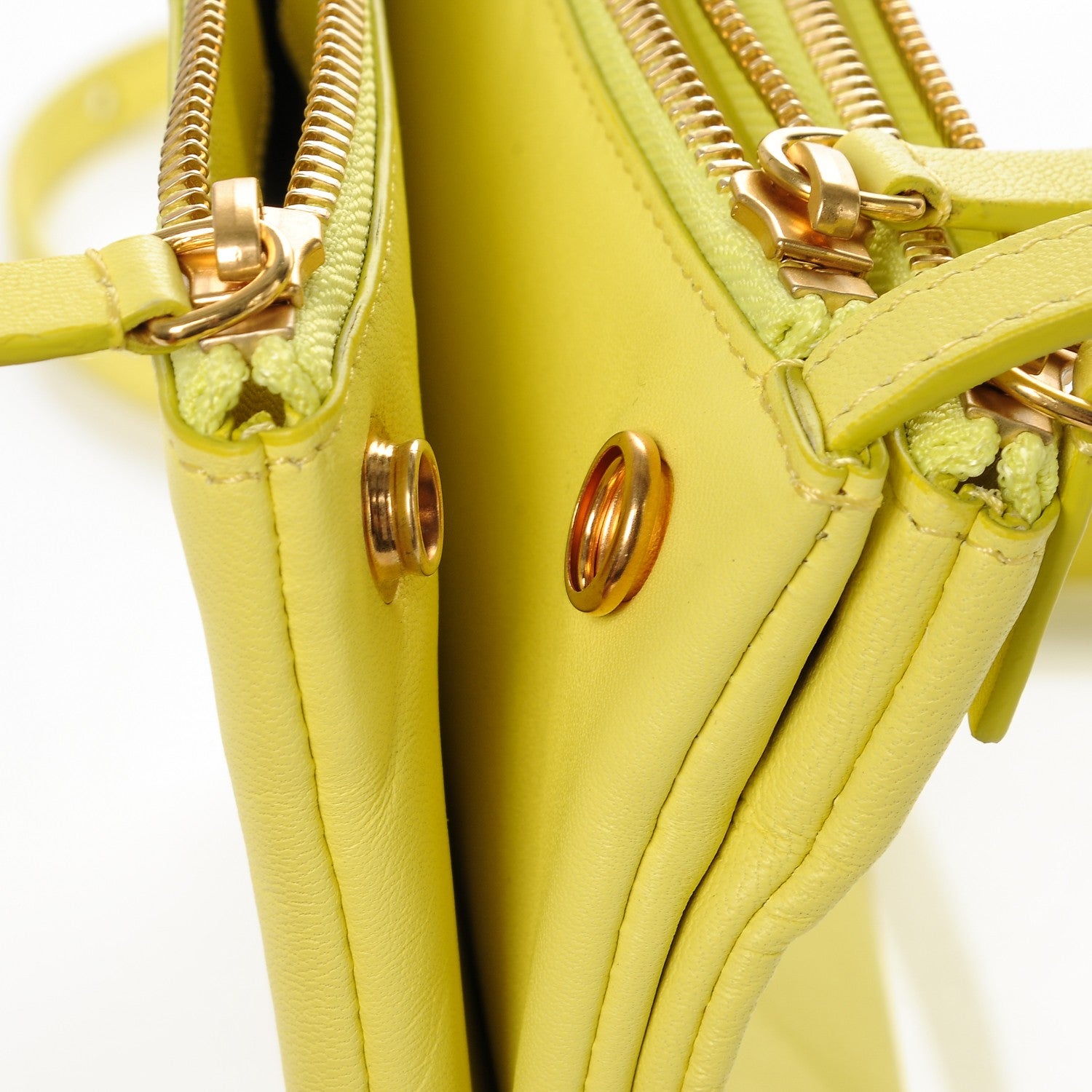 Celine Lambskin Small Trio Crossbody Bag Fluo Yellow 7 of 7