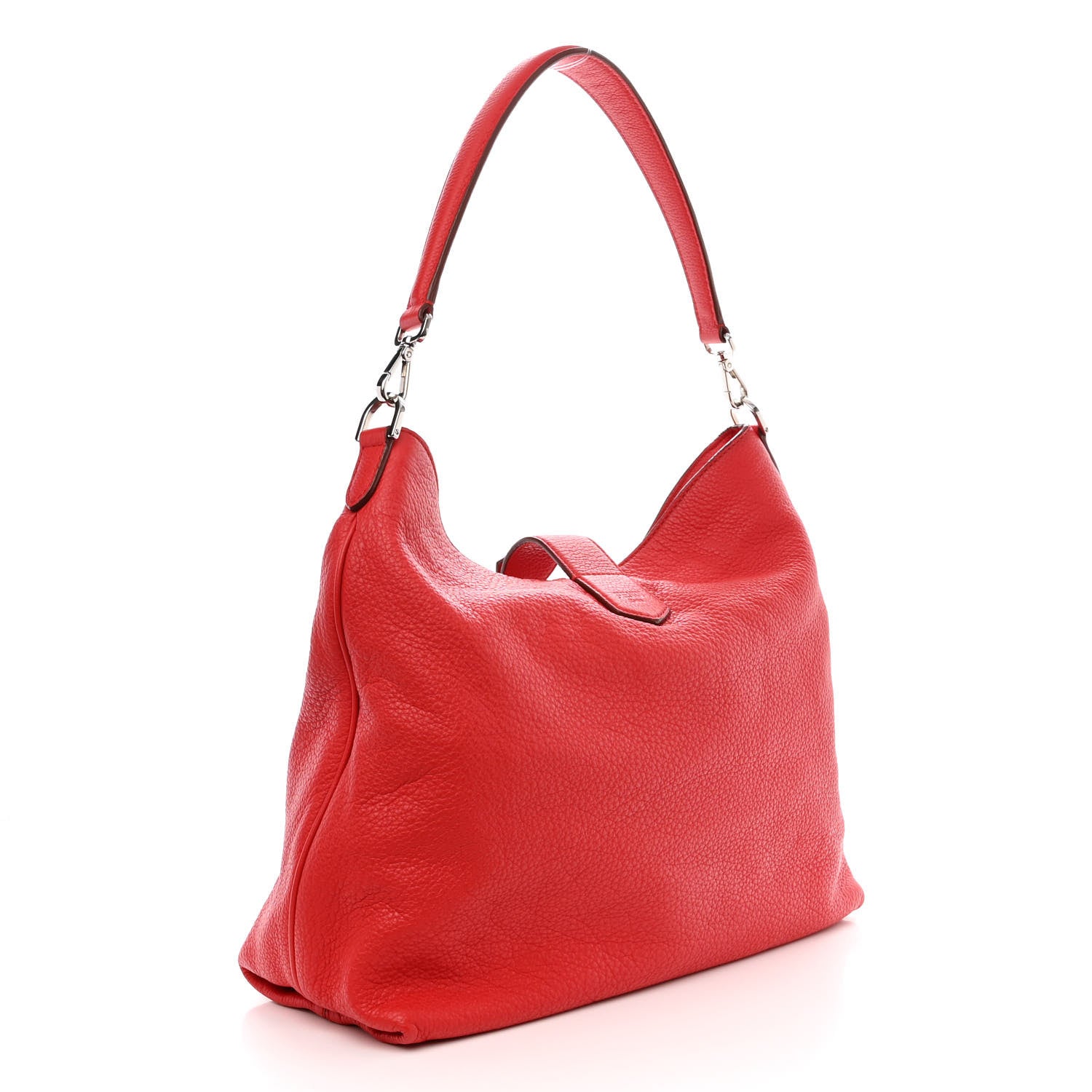 Fendi Vitello Small Clasp Top Hobo Bag Red 3 of 11