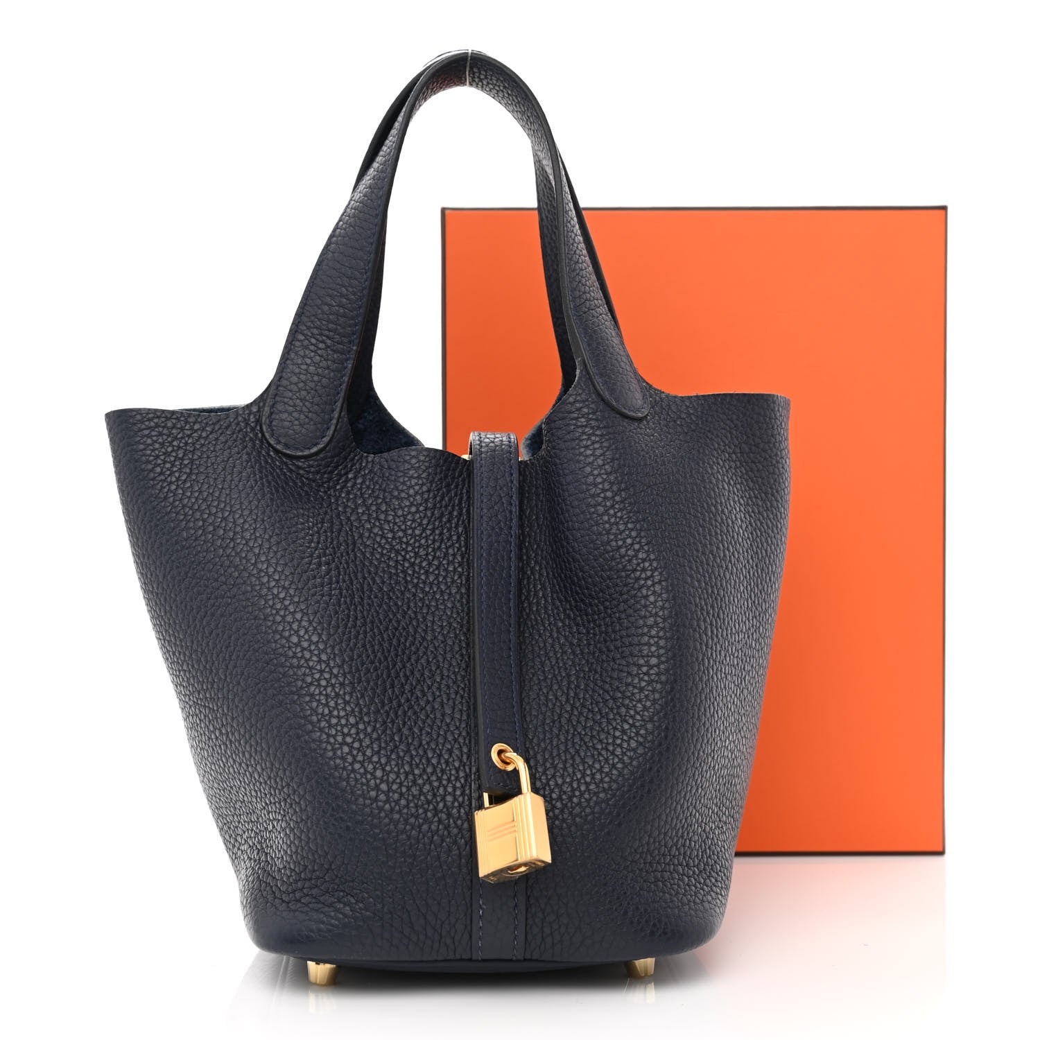 Hermes Taurillon Clemence Picotin Lock 18 PM Bleu Nuit 11 of 11