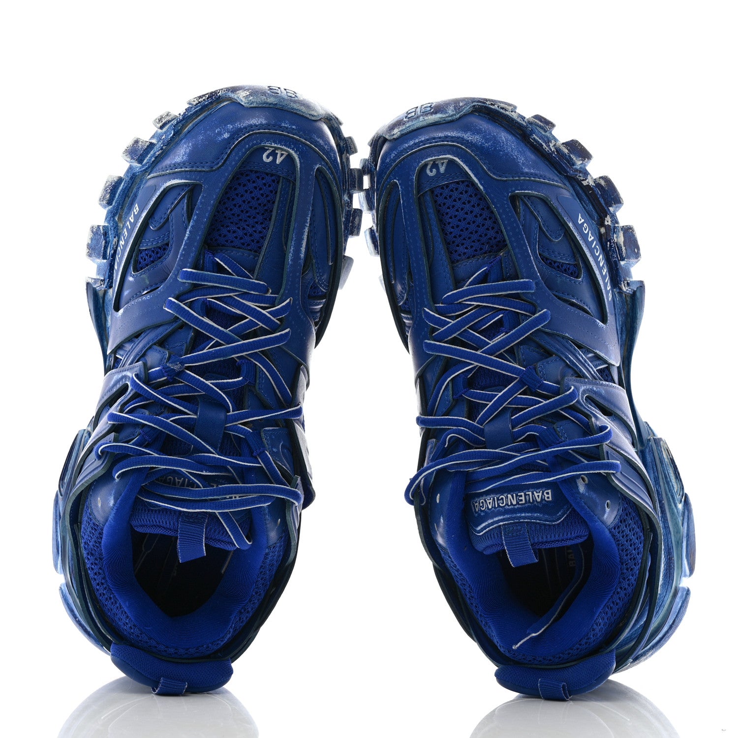 Balenciaga Mesh Nylon Mens Track Sneakers 42 Faded Blue 1763554