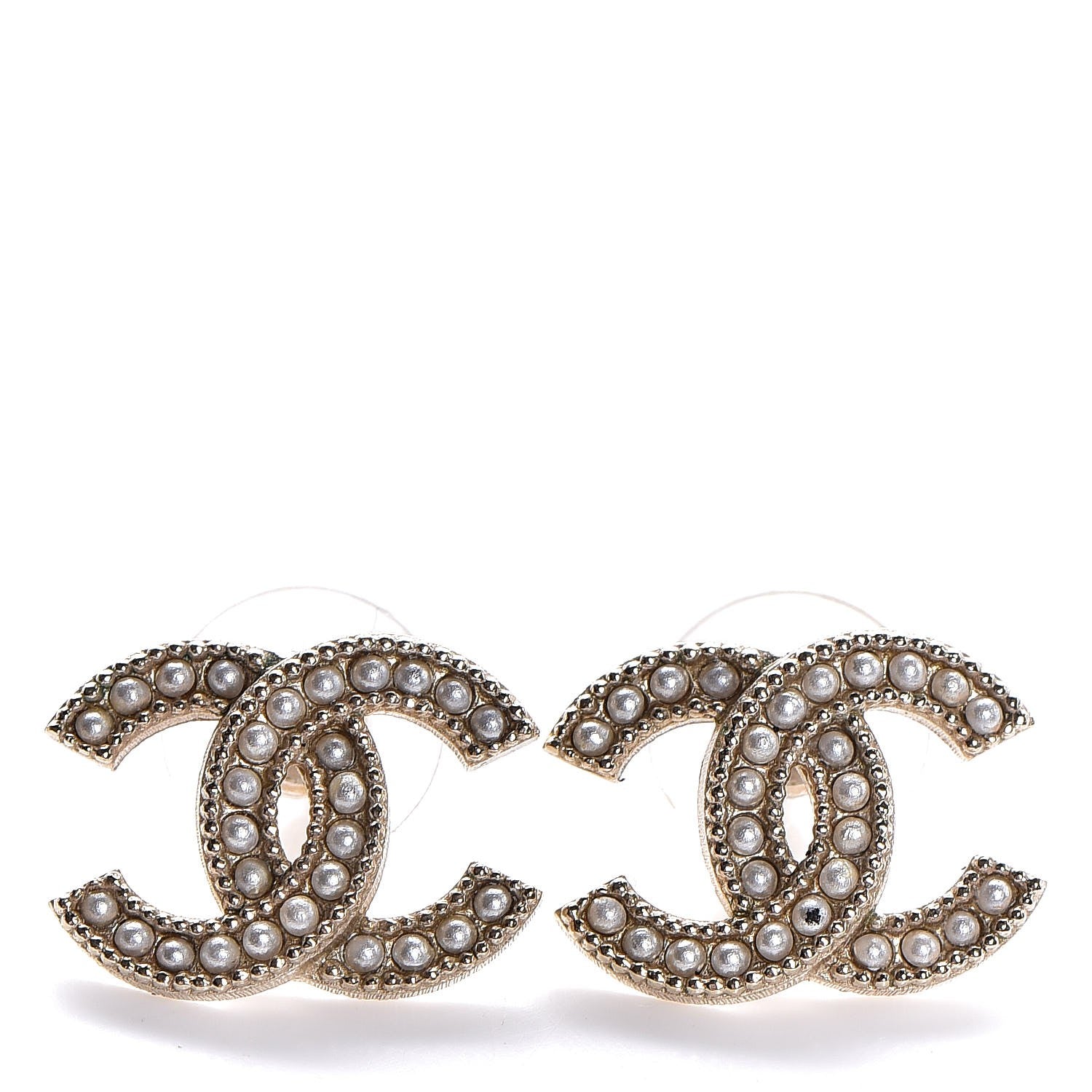 Chanel Pearl CC Earrings Gold 1 of 5