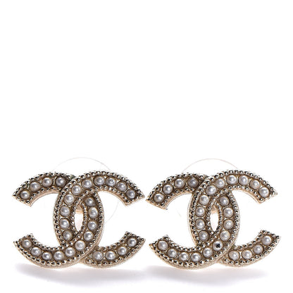 Chanel Pearl CC Earrings Gold 1 of 5