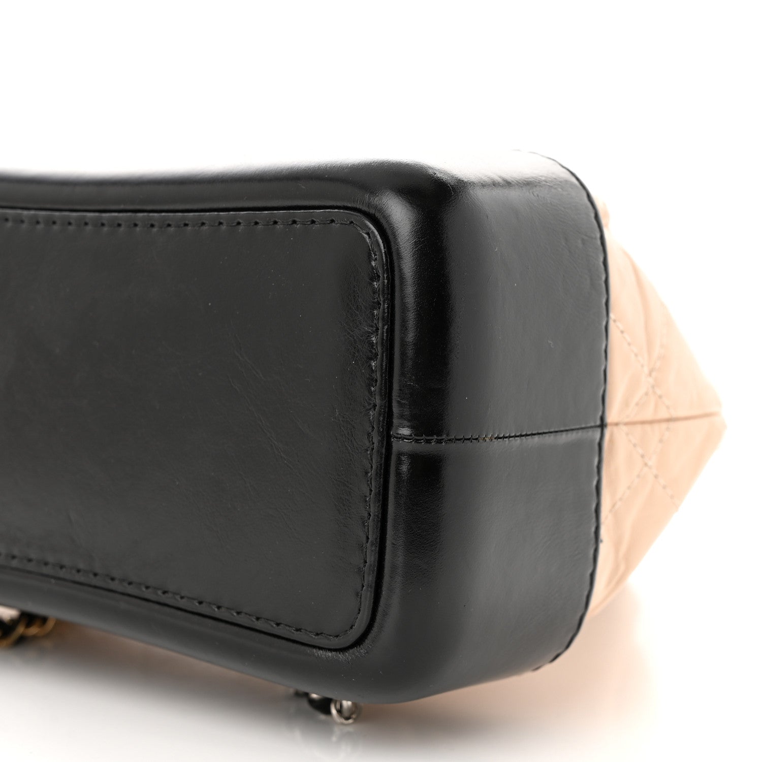 Chanel Aged Calfskin Quilted Small Gabrielle Backpack Beige Black 10 of 11