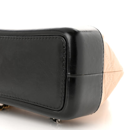 Chanel Aged Calfskin Quilted Small Gabrielle Backpack Beige Black 10 of 11