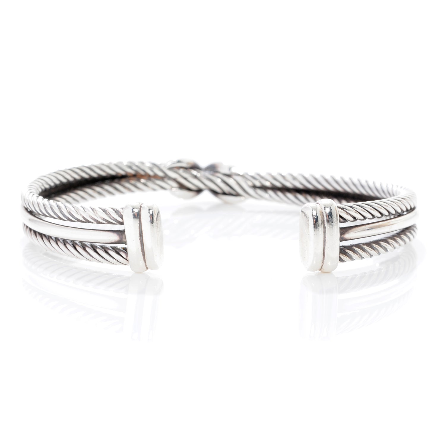 Sterling Silver Diamond Crossover X Cuff