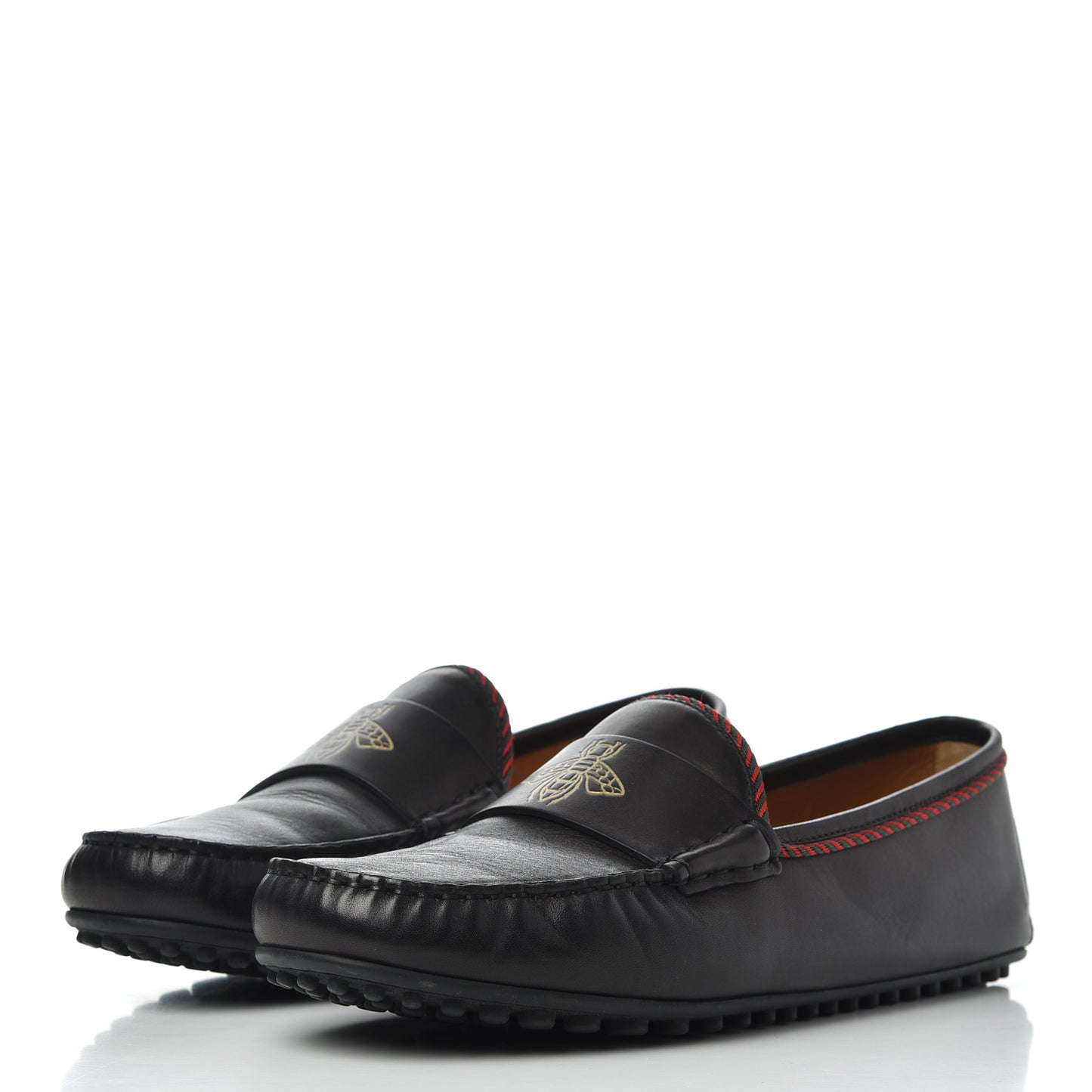 Nappa Mens Bee Driver Loafers 9.5 Black