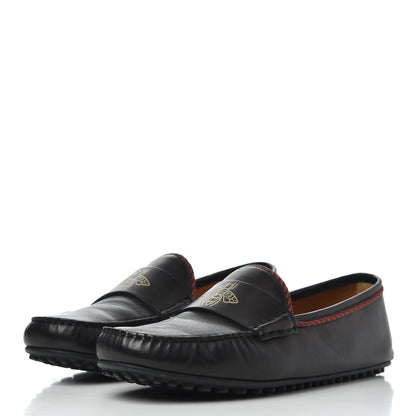 Gucci Nappa Mens Bee Driver Loafers 9.5 Black 3 of 17