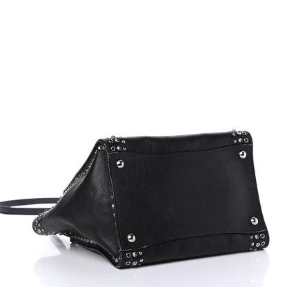 Prada Glace Calf Crystal Studded Crystal Twin Pocket Tote Black 5 of 5
