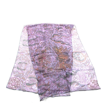 Hermes Silk Mousseline Imprimee La Charmante Aux Animaux Stole Rose Mauve Turquoise 2 of 3
