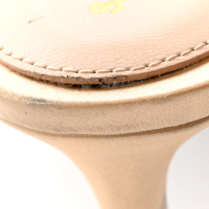 Saint Laurent Satin Feather Mae Mule Sandals 38 Soft Nude 11 of 13