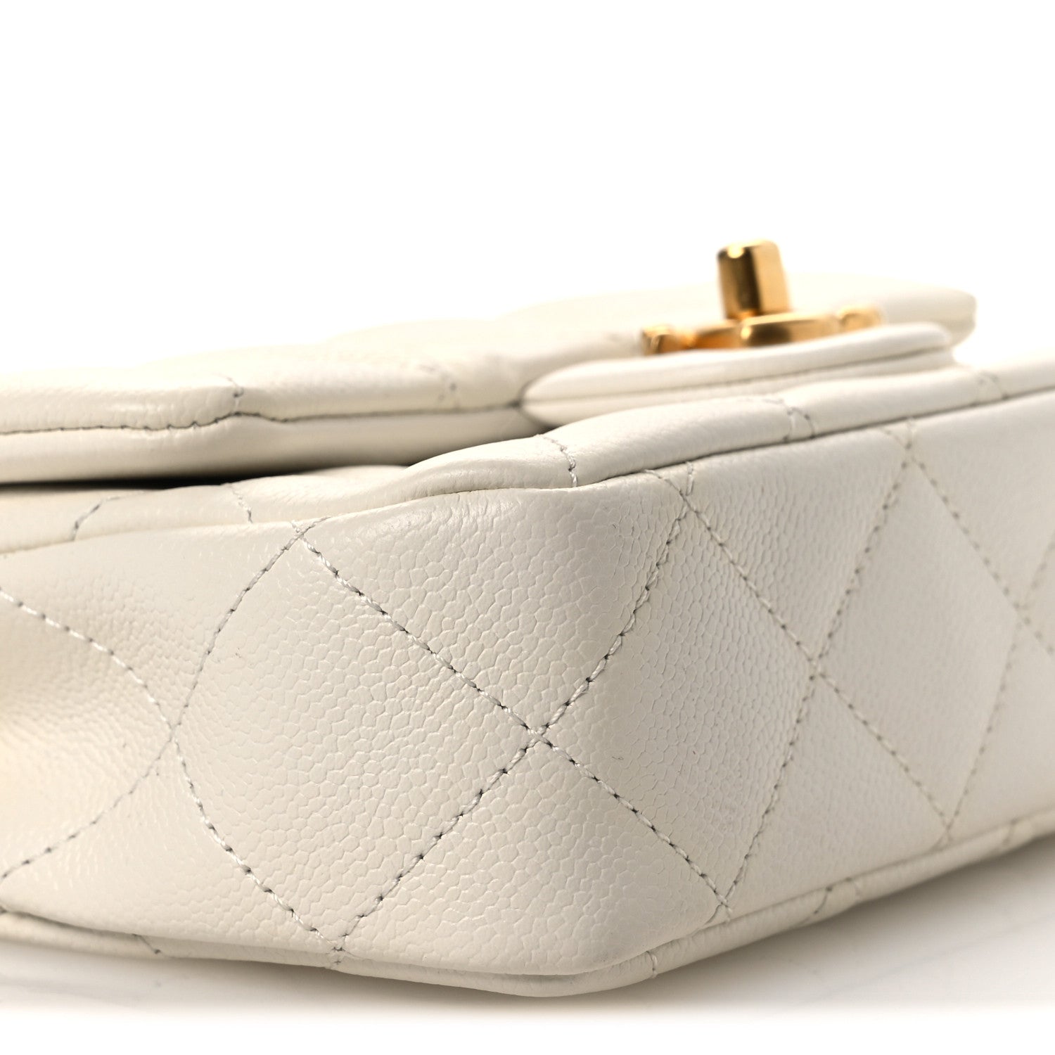 Chanel Caviar Quilted Mini Sweetheart Rectangular Flap White 9 of 10