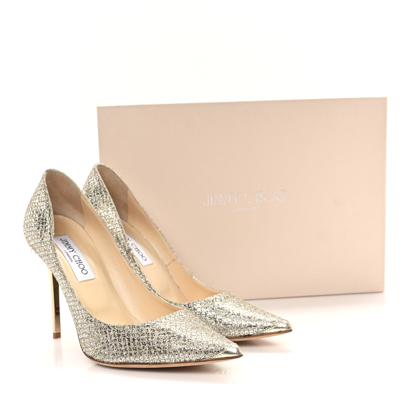 Glitter Fabric Romy 85 Pumps 37.5 Champagne