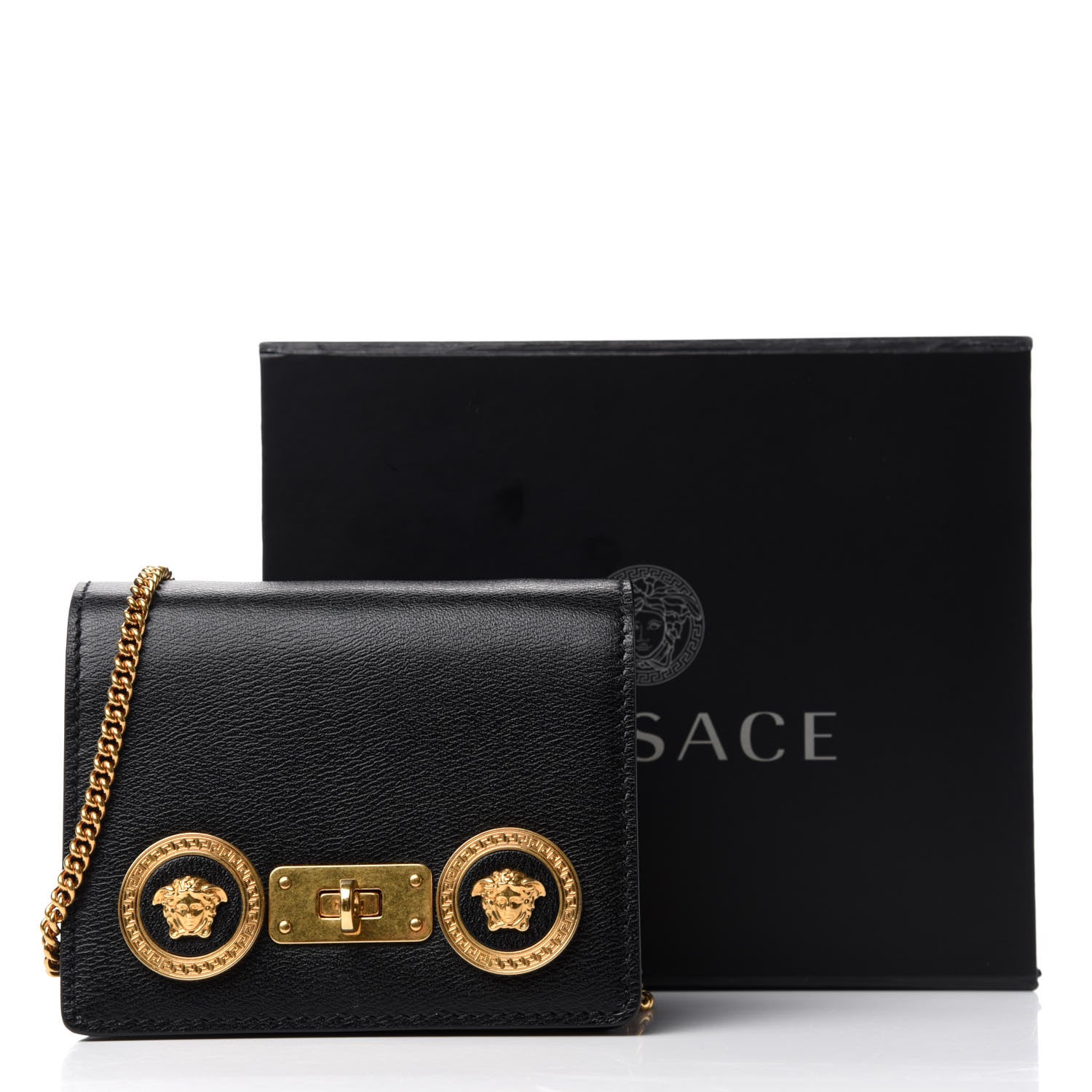 Versace Calfskin Mini Icon Handbag Black 7 of 7