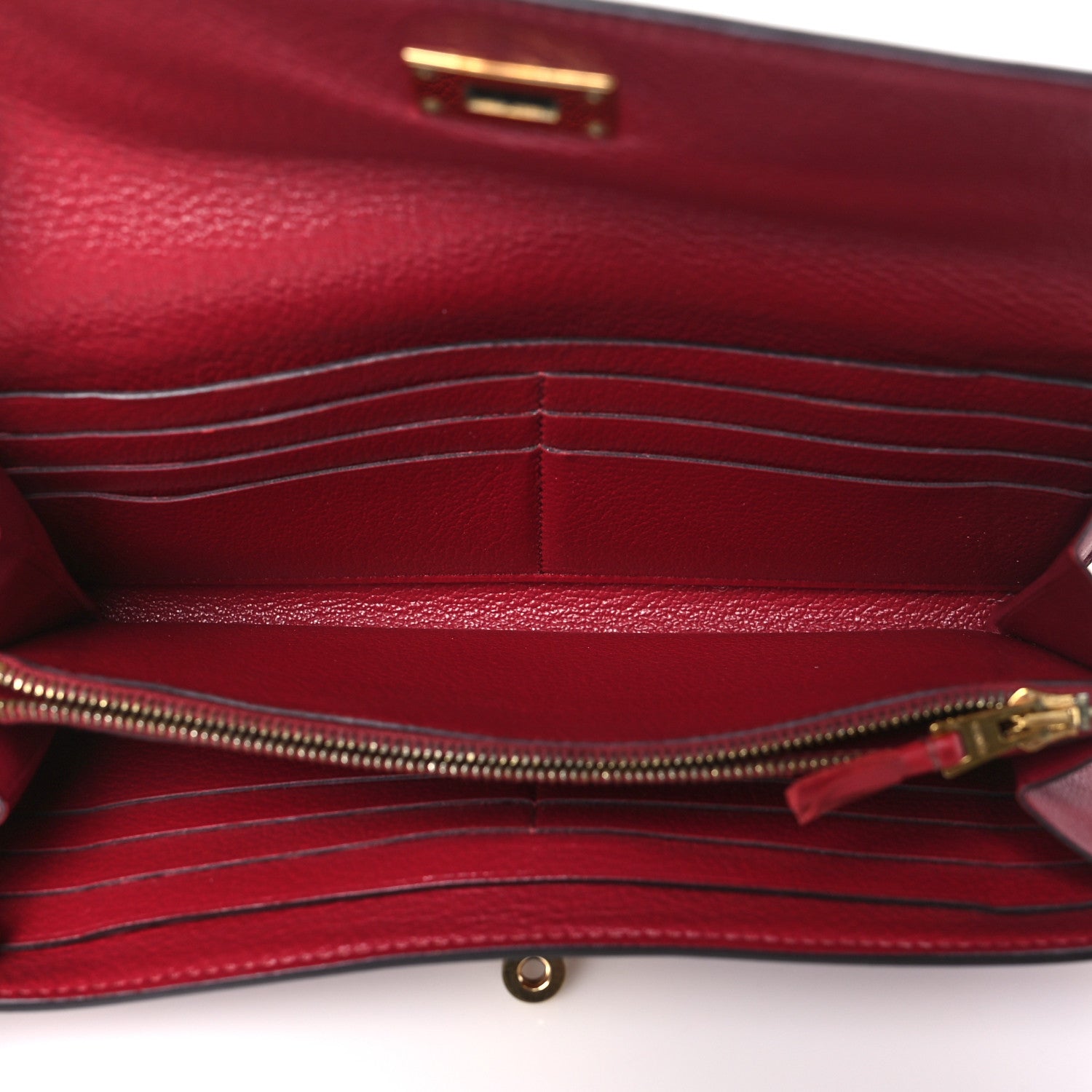 Hermes Swift Ghillies Kelly Longue Wallet Rouge Grenat 5 of 8