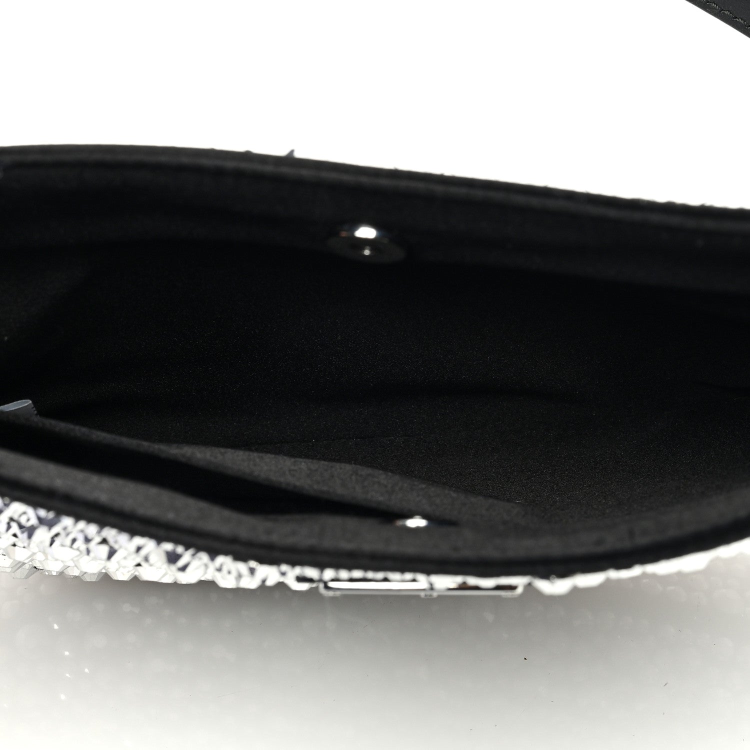 Prada Satin Crystal Cleo Adjustable Strap Shoulder Bag Metal 5 of 10