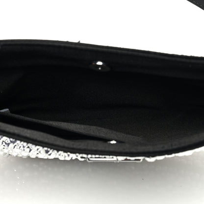 Prada Satin Crystal Cleo Adjustable Strap Shoulder Bag Metal 5 of 10