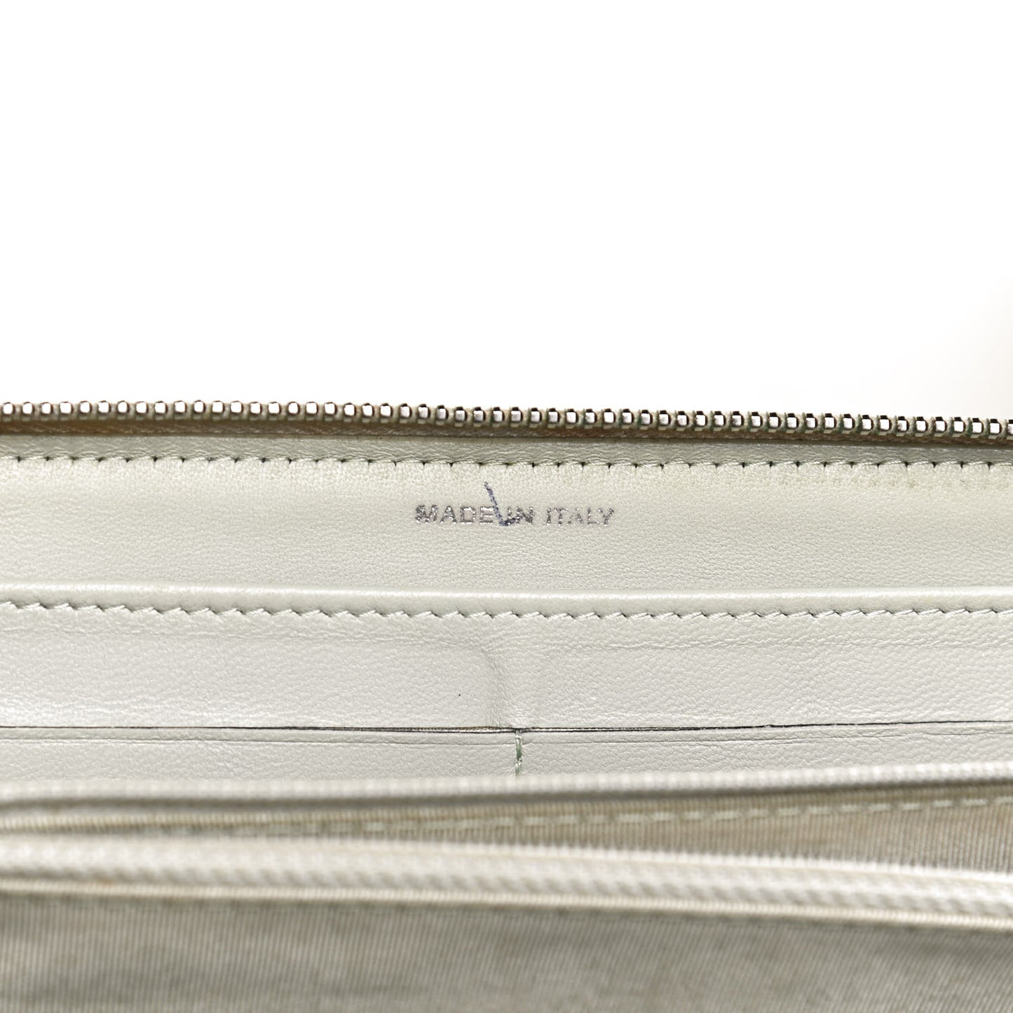 Lambskin Quilted Large Gusset Zip Around Wallet Light Green