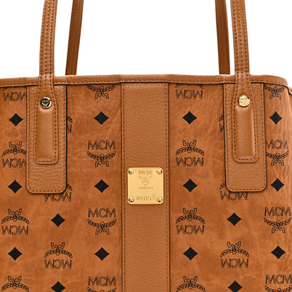 MCM Visetos Medium Liz Reversible Shopper Tote Cognac 10 of 16