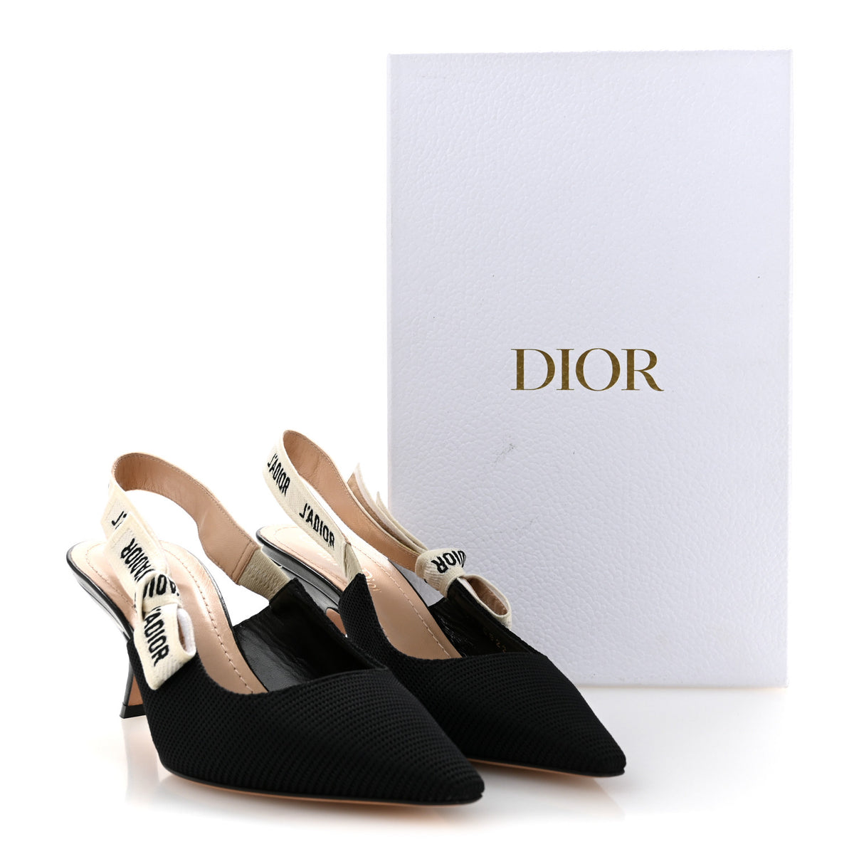 Christian Dior Technical Canvas Ribbon J Adior Slingback 65mm Pumps 37.5 Black 10 of 10