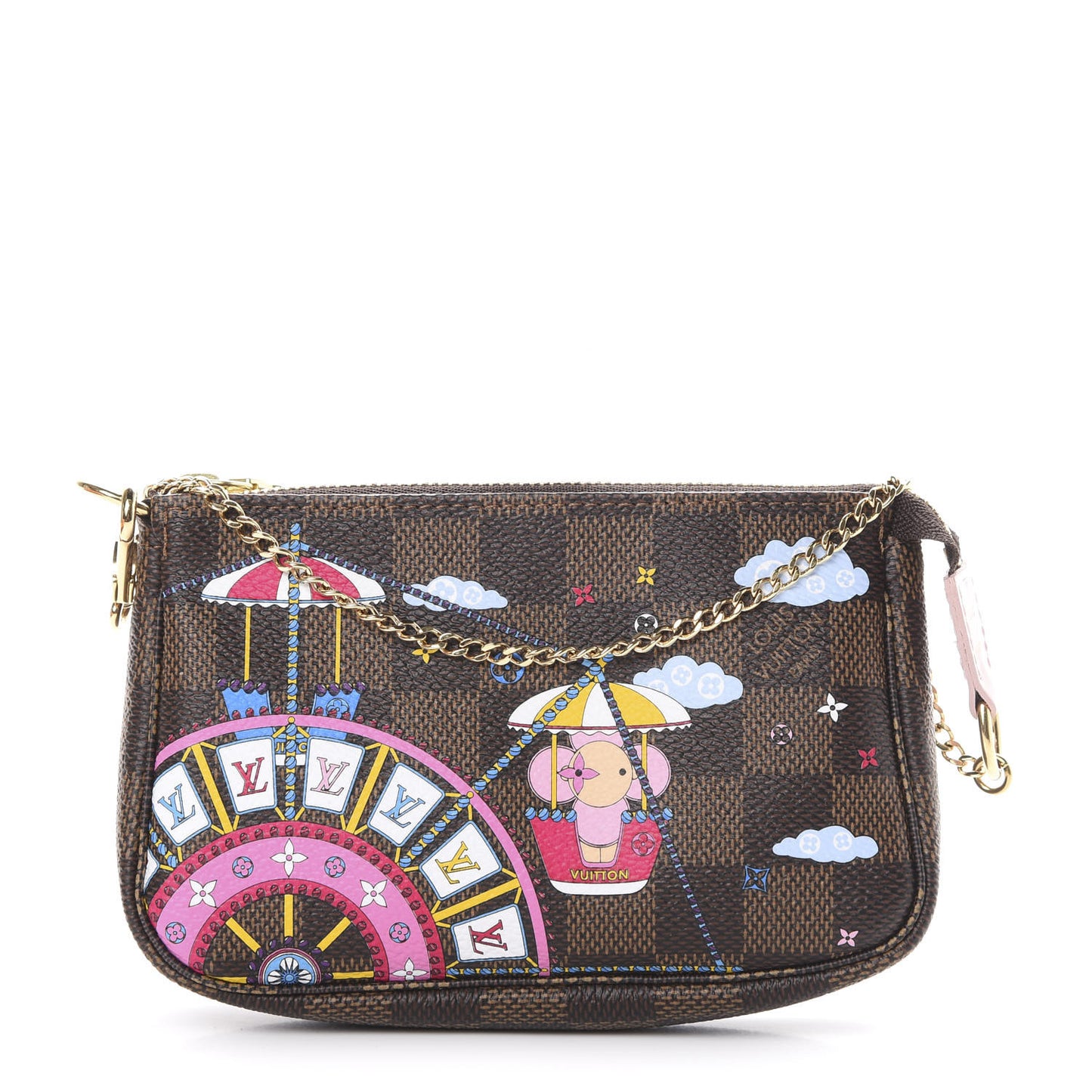 Damier Ebene 2020 Christmas Animation Big Wheel Mini Pochette Accessories Rose Ballerine