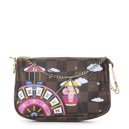 Louis Vuitton Damier Ebene 2020 Christmas Animation Big Wheel Mini Pochette Accessories Rose Ballerine 1 of 7
