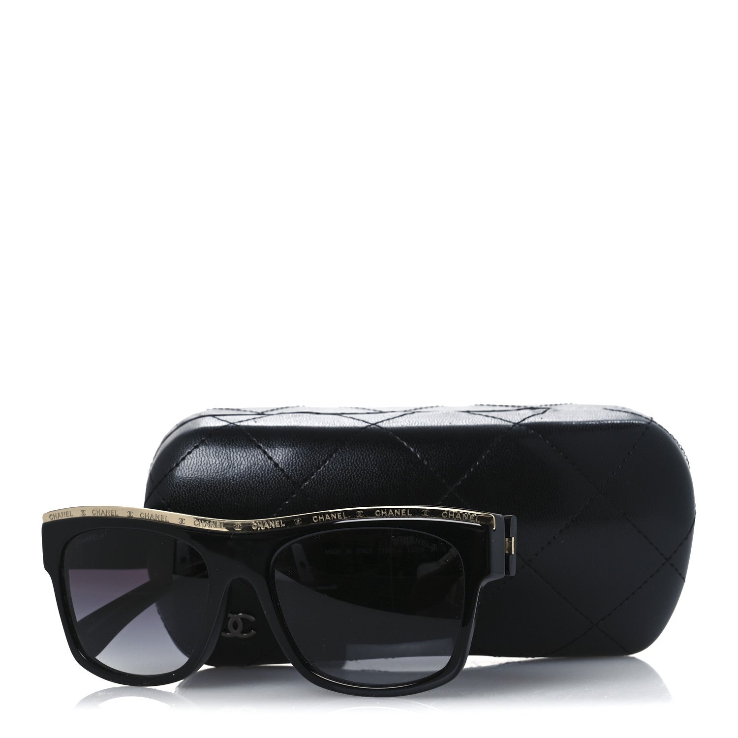 Chanel Acetate Square Sunglasses 71505-A Black Grey 10 of 10