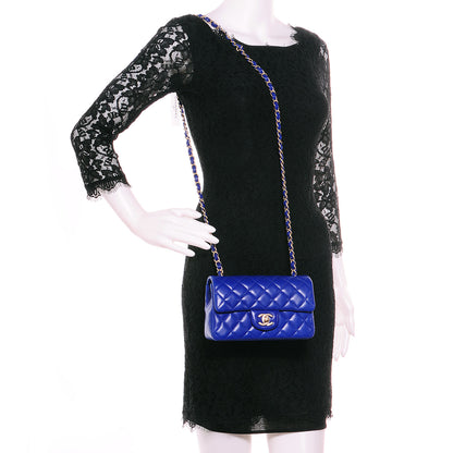 Chanel Lambskin Quilted Mini Flap Dark Blue 2 of 9