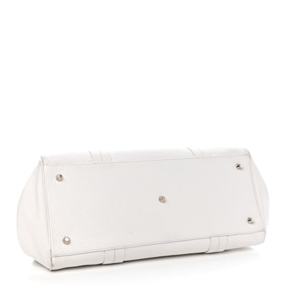 Christian Dior Calfskin Buckle Frame Satchel White 3 of 8