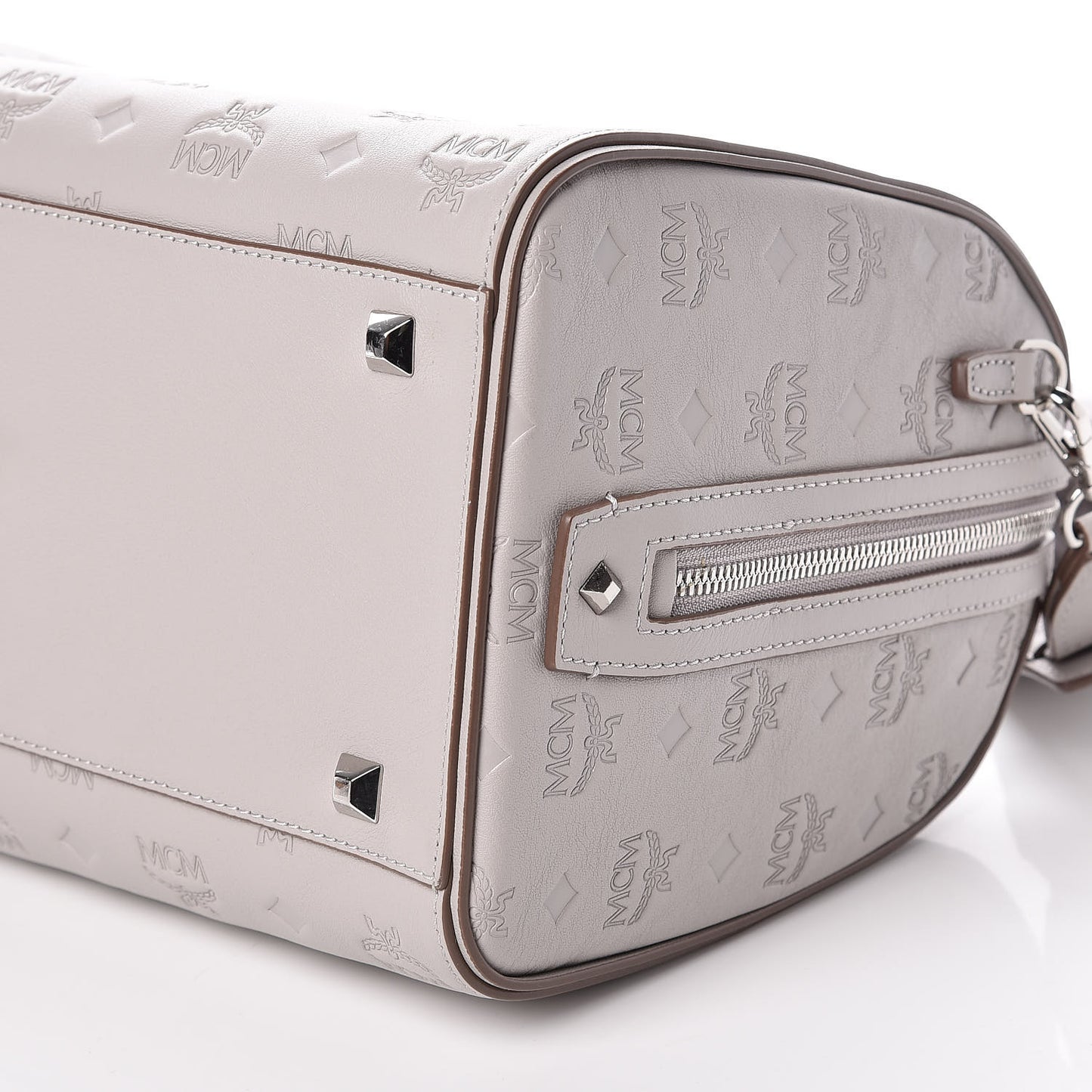 Calfskin Ottomar Monogram Essential Boston Bag Dove