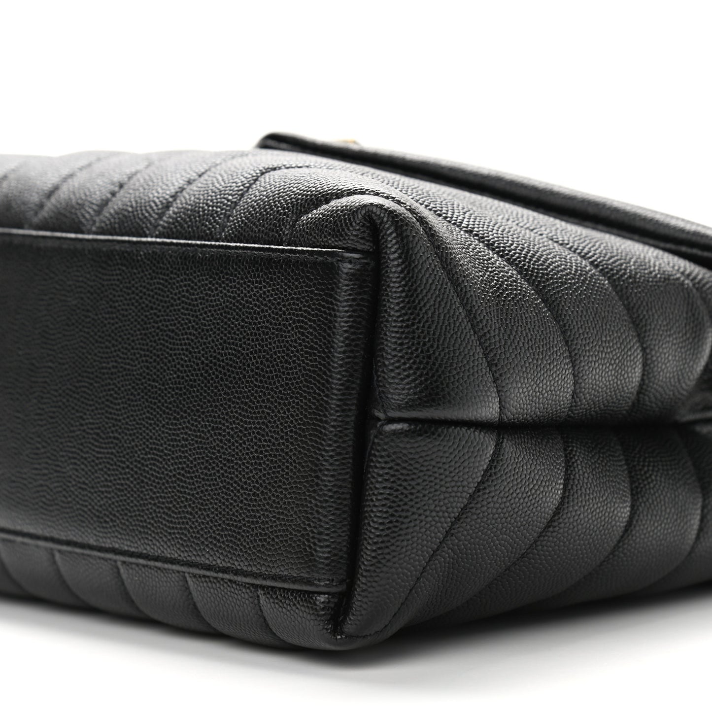 Grain de Poudre Calfskin Y Quilted Monogram Small Loulou Chain Satchel Black