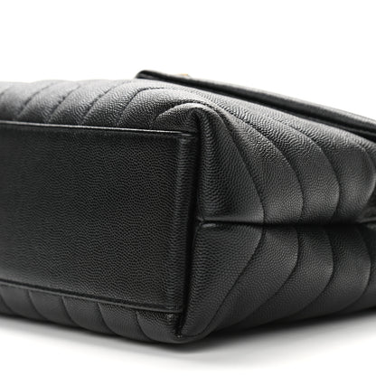 Saint Laurent Grain de Poudre Calfskin Y Quilted Monogram Small Loulou Chain Satchel Black 16 of 17