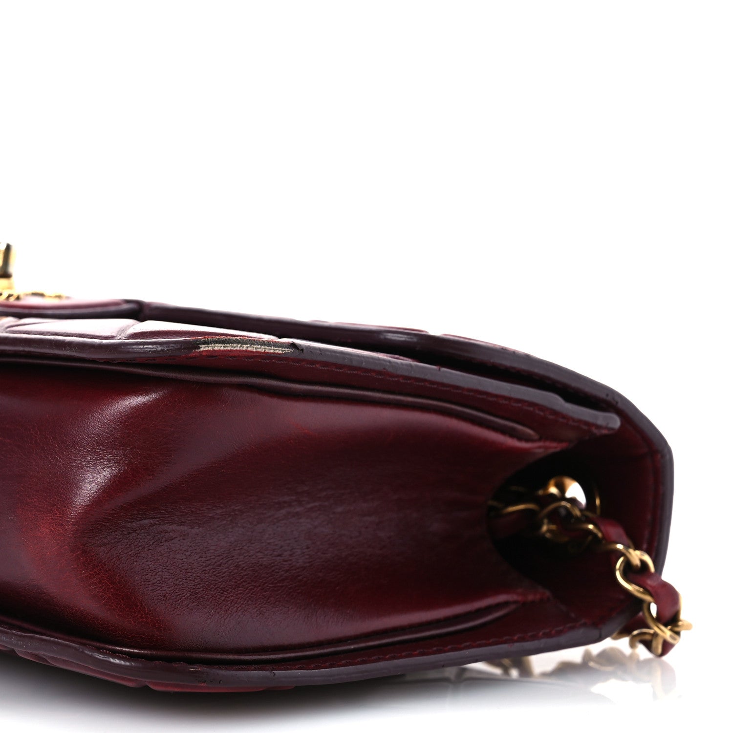 Chanel Calfskin Embossed Medium Flap Red 11 of 15