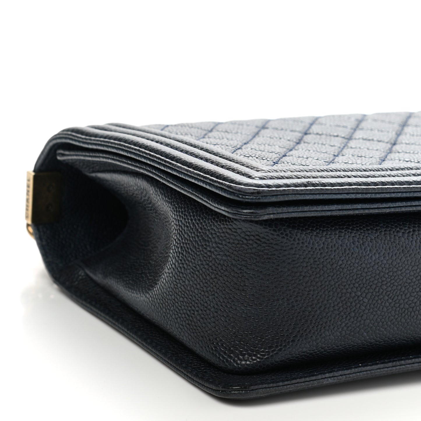 Caviar Quilted New Medium Boy Flap Dark Navy Blue